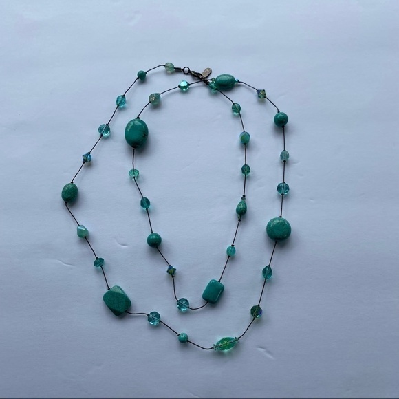 Turquoise Dabby Reid Annie illusion Long Necklace - Picture 7 of 7